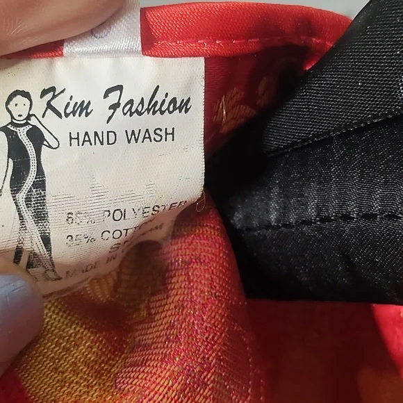 Kim fashion vintage XXL oriental cheongsam embroidered slit dress with neckline - Picture 7 of 9